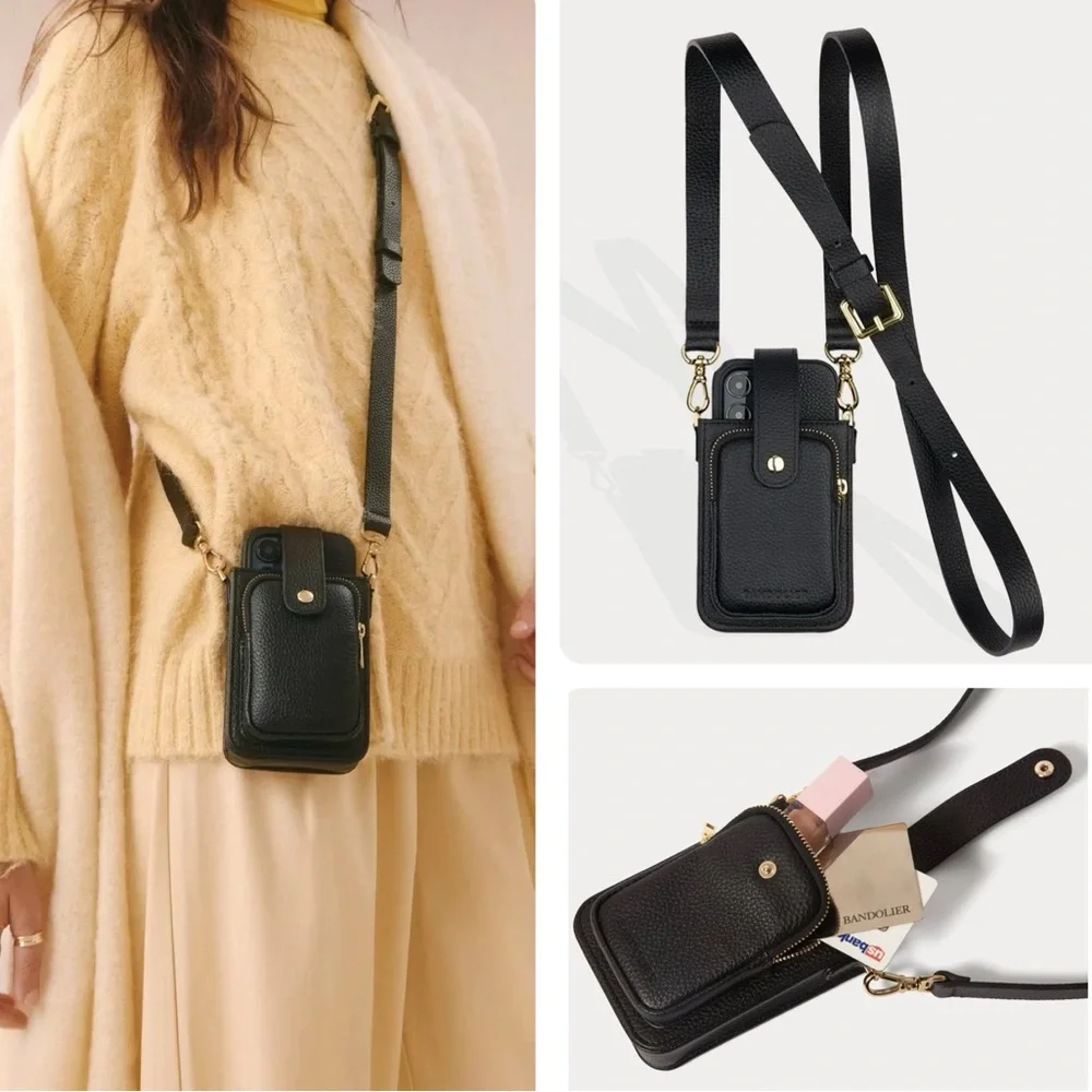 Bandolier Hailey Holster Crossbody Phone Bag In Black/Gold